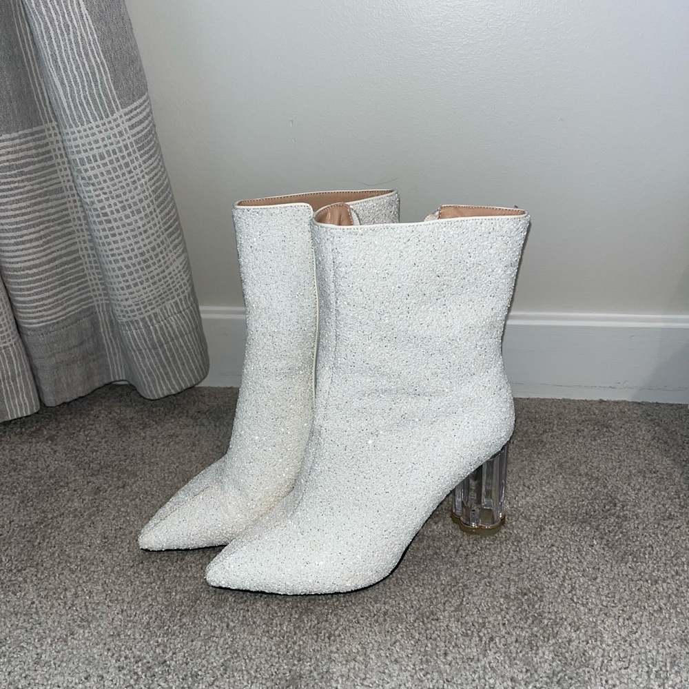 White Sparkle Boots